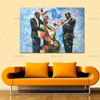 Džiazo, Šiuolaikinės Handpainted Naftos Tapyba Šiuolaikinę Originalią Abstraktusis Menas, sienų dekoras Drobė Amerikos Meno JAZZ