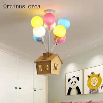 Animacinių filmų kūrybos spalva karšto oro balionu pakabukas lempa, Berniukas, Mergaitė, Miegamojo, vaikų kambario lempa, modernios LED namas priedai veltiniams, vilna lempa