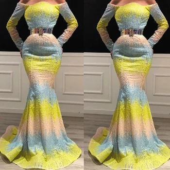 SuperKimJo Chalatas De Soiree Longue Gradientas China Vakaro Suknelės Ilgomis Rankovėmis Undinė Elegantiškas Blizgančių Vakare Gown Abendkleider