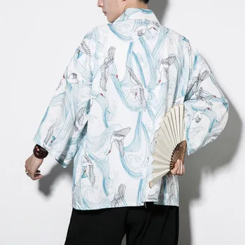 Japonijos Harajuku stiliaus Kinijos stiliaus septyni-taško mova krano modelio megztinis lauko laisvalaikio paplūdimio kvėpuojantis marškinėliai