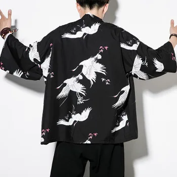 Japonijos Harajuku stiliaus Kinijos stiliaus septyni-taško mova krano modelio megztinis lauko laisvalaikio paplūdimio kvėpuojantis marškinėliai