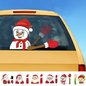 Kalėdų Automobilių Valytuvų Lipdukas Galinis Stiklas Santa Claus Sniego Briedžių Langų Lipdukai, Sienų Lipdukai
