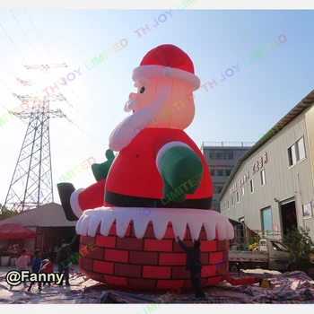 Milžinišką Pripučiamą Santa Claus ir Kalėdų Dekoracija / Pripučiami Kalėdų vyras Santa Laipiojimo iš kaminas