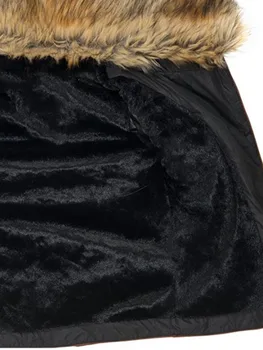 3XL Atsitiktinis Negabaritinių Paminkštintas, Paltai Moterims Žemyn Striukė Šilta Dirbtiniais Kailiais Apykaklės Žiemos Parko Outcoat Plius Dydis Užtrauktukas Outwear Šiltas Naujas