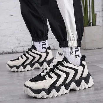 2020 Prekės Kelionių Klasikinis Dizainas Vyrai Sportbačiai Vyrai Vaikščioti Batų Nėrinių Žmogaus Akių Sneaker Komfortą Juoda ir Balta Kratinys Sneaker