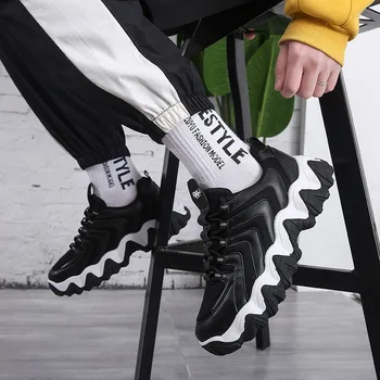 2020 Prekės Kelionių Klasikinis Dizainas Vyrai Sportbačiai Vyrai Vaikščioti Batų Nėrinių Žmogaus Akių Sneaker Komfortą Juoda ir Balta Kratinys Sneaker