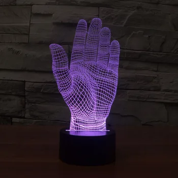Nuostabi, Stebuklinga Optinė Iliuzija 3D LED Nakties Šviesos Rankas USB Lentelė, Šviesos, Naujumo Apšvietimo Lempos Atmosfera Žibintai