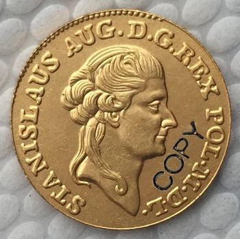 24 K auksu Lenkija 1 Dukat 1789 MONETOS KOPIJA 21mm