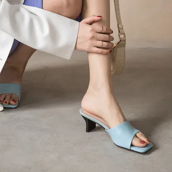 FEDONAS Trumpas, natūralios Odos Atviras Konservatyvusis Moterų Sandalai Elegantiškas Mados Hifh Aukštakulnius Batelius Moterims Pagrindinių Šalies Batų Moteris