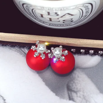 Naujas mados kalėdų snaigės kalėdų Eglutė Stud auskarai moterims, dvipusis mados papuošalai, auskarai kalėdų dovana