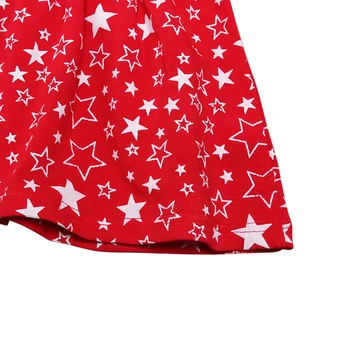 2018 Nauja Rudens Ir Žiemos Mergaitės Suknelė su Raudonomis Žvaigždėmis, Spausdinami Mados Mergaičių Suknelės Atsitiktinis-line Vaikams Drabužių 4-24 Mėnesių
