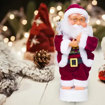 1pc Elektros Santa Claus Muzikos Lėlės Juokinga Santa Claus Formos Žaislas Papuošalai Kalėdų Novatoriškų Darbastalio Apdaila Dovana