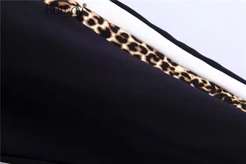 Leopardas Spausdinti Kratinys Kelnės Moterims Žiemos 2018 Elastinga Juosmens Kulkšnies Ilgis Sweatpants Dryžuotas Atsitiktinis Juodos Haremo Kelnės & Capris