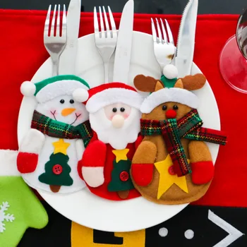 4pcs/Set Kalėdų stalo sidabras Turėtojas, naujieji Metai, Kalėdiniai Papuošalai, Namų Šalies Prekių Santa Peiliai Žmonės, Krepšys stalo Įrankiai Kostiumas