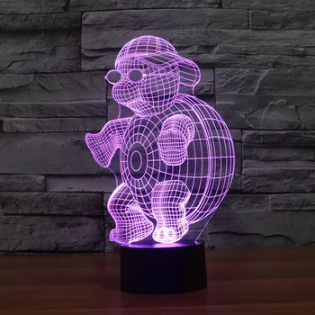 [Septynių Neon]nemokamas Pristatymas vėžlys Akrilo 7Colors Stalo Lempos 3D Lempos Naujovė Led Nakties Šviesos Millennium Falcon Šviesos