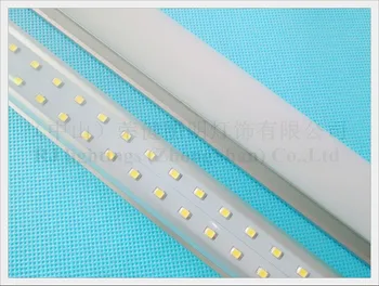 Kompaktiškas integruotas(viskas viename) LED vamzdis šviesos dviejų eilių T8 2400mm 2.4 M 8FT SMD 2835 384led(4*96led) 72W super šviesus CE