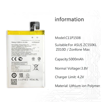 C11P1508 Už ASUS Zonfone Max ZC550KL Z010AD Z010D Z010DA 5000mAh Li-polimero BatteryMobile Telefono Bateriją