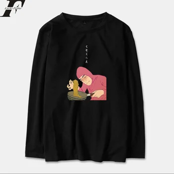 Rožinė Vaikinas Ramen Karalius VAPORWAVE Long Sleeve T Shirt Vyrai/Moterys Medvilnės Anime Spausdinimo Streetwear T-shirt Viršūnes Tees