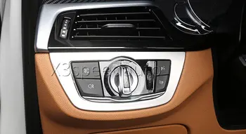 BMW 5 Serijos G30 2017-2019 Galvos Šviesos Jungiklio Mygtuką Padengti Apdaila 1pcs Matt Automobilio stiliaus