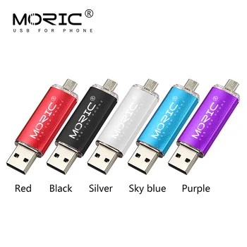 2020 Moric 2 in 1 OTG Usb Stick Pendrive USB Flash Drive, Pen Drive 64gb memoria cel usb 4 8 16 32 128 256 gb Usb 2.0 nemokama laivas