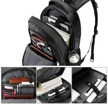 CROSSGEAR Vyrų ag Kuprinė su USB Įkrovimo lizdas Nešiojamojo kompiuterio krepšys ir Derinys Užraktas - Tinka Labiausiai 15.6 Colių Nešiojamieji ir planšetiniai kompiuteriai