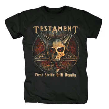 Medvilnės Testamento Thrash Metalo Roko Palikimas Albumo Black T-SHIRT Vyrai Europos Dydį