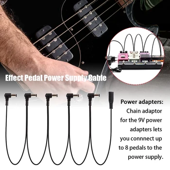 9V 2A Laido Įvairių Būdų, kaip stačiu Kampu Splitter Muzikos Styginiai Instrumentai Grandinės Elektrinės Gitaros Efektu Pedalas, Maitinimo Kabelis