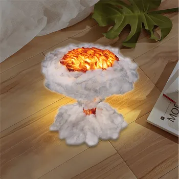 USB 3D Grybo pavidalo Debesies Sprogimas Lempos Meno Bomba Vulkanas Šviesos Apdailos LED Naktį Žaislai, Akių Apsauga, Dovana, Namų, Miegamasis, Tamsus Vaikai