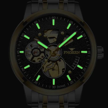 2020 Mados Prabangių Vyrų Automatinis laikrodis Verslo Vandeniui Mechaninė Laikrodžiai Vyrams Plieno Diržas Šviesos Vyrų Laikrodžiai