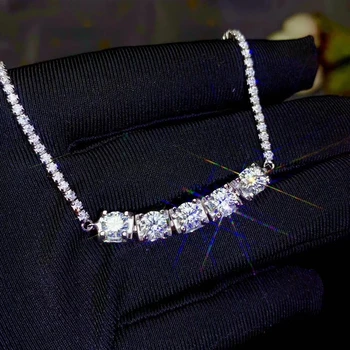 Specialios u šviečia Moissanite akmuo, apyrankės moterims, papuošalai 925 sidabro gimtadienio puotą dovana blizga geriau nei deimantas