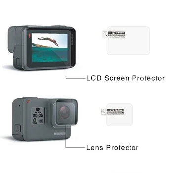 LemonMan 2x LCD Ekranas Objektyvas Screen Protector Kino Grūdintas Stiklas GoPro Hero 5 Kameros Puikus Gopro Hero 5 Sporto Fotoaparatas
