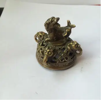 Kinijos kolekcija antikvariniai bronzos apdaila dragon tiger smilkalų metalo amatų AAAAAA Nemokamas pristatymas