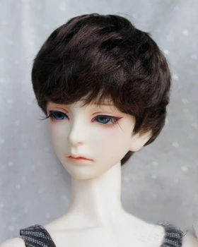 BJD doll perukai ruda juoda Dirbtinė moheros perukai už 1/3 1/4 1/6 1/8 BJD DD SD MSD lėlės trumpų plaukų perukai