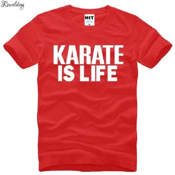 Karate-tai Gyvenimo Laiškas Atspausdinta Marškinėliai Vyrams trumpomis Rankovėmis O-Kaklo Medvilniniai vyriški T-Shirt Vasaros Stiliaus Streetwear Fitness Top Tee
