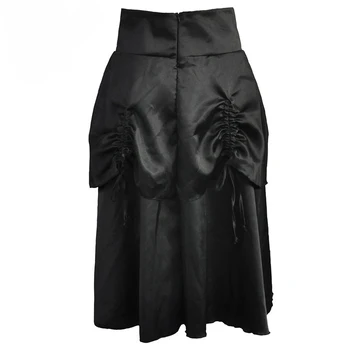 Sladuo Seksualus Gothic Black Satin Nėrinių Mažas Juosmens Steampunk Sijonas Moterims Parodijos Kostiumas Derliaus Sijonai Kostiumas