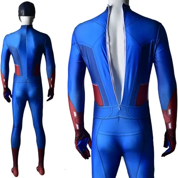 Superherojus Kapitonas Amerika Cosplay Kostiumų Zentai Lycra Spandex Jumpsuit Bodysuit Helovinas Kostiumas Disfraces Para Suaugusiems/Vaikams