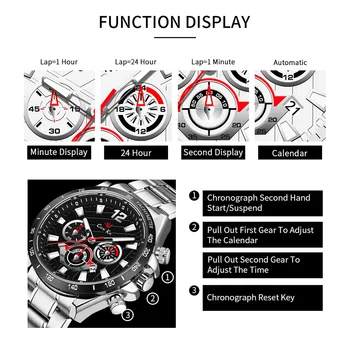 Carsikie 2021 Top Brand Prabangių Vyrų Mados aukso Laikrodžiai su Nerūdijančio Plieno Sporto Chronograph Kvarcas Laikrodis Vyras