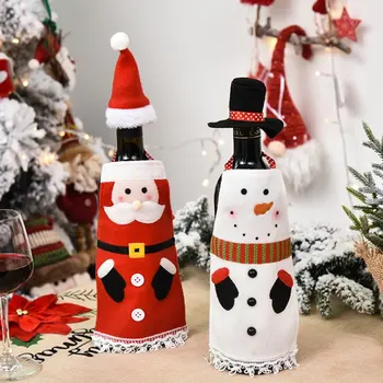 TU-Kalėdų Papuošalų Kūrybos Santa Claus Vyno Butelio Dangtelį Vyno Butelį, Maišelį Šampano Maišą Sniego