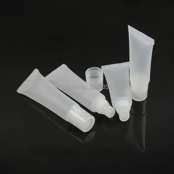 10-15ML Skaidraus Matinio Plastiko Minkštas Žarna Vamzdžių Lipgloss, Tuščias Nešiojamų Squeezable Lūpų Dažų Naftos Daugkartiniai Bakas
