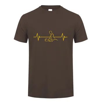 Juokinga Masažas Terapeutas Širdies Marškinėliai Vyrams Medvilnės trumpomis Rankovėmis Masažas Terapeutas T-shirt Mans 