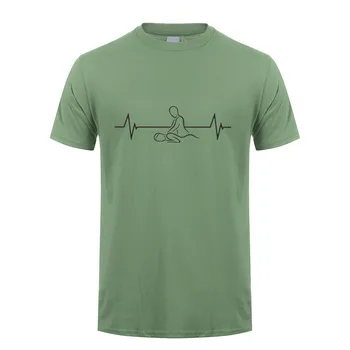 Juokinga Masažas Terapeutas Širdies Marškinėliai Vyrams Medvilnės trumpomis Rankovėmis Masažas Terapeutas T-shirt Mans 