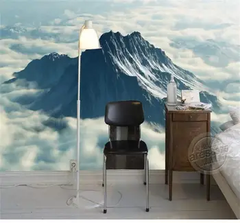 Custom 3d foto tapetai kambarį freskos alpių balti debesys 3d aliejaus tapybai sofa-lova, TV foną, neaustiniai tapetai, sienų 3d