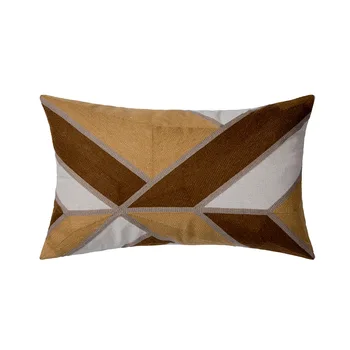 INS geltonas rudas geometrinis sofa-lova dekoratyvinė pagalvėlė padengti siuvinėjimo pliušinis aksomo, kieta pagalvė padengti sėdynės užvalkalas biuras