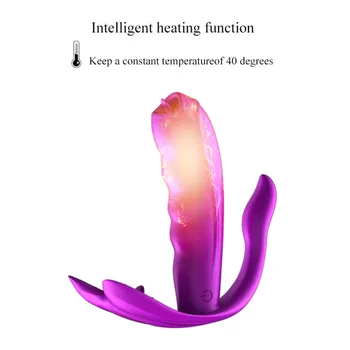 Erotinis nuotolinio valdymo vibratorius, šildymo, vibravimo kelnaitės G Spot Klitorio Stimuliatorius vibratoriai moterims Lyžis Liežuvio Suaugusiųjų sekso žaislai