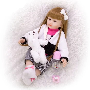 60cm Silikono Reborn Baby Doll Tikroviška Naujagimiui nekilnojamojo gyvas bamblys princesė atgimsta lėlės, žaislai vaikams dovanų