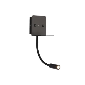 Šiuolaikinių Led Miegamasis Šviesos su Lentyna, USB Kroviklis Vonios kambarys Skaitymo Šviesos Fono Naktį Šviesos diodų (Led) Sienos Lempos ZM111205