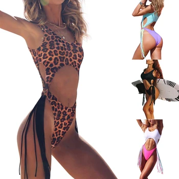 KARŠTO Leopard Brazilijos vientisi maudymosi kostiumėlį Monokini Seksualus Aukštos Supjaustyti Bikinis Push up maudymosi Kostiumėliai, Kutas vientisas Kostiumai Plaukti Kostiumas