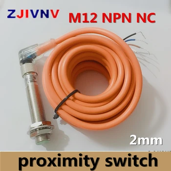 M12 PNP NO+NC /normaliai atviras ir paprastai arti indukcinis jutiklis jungiklis, jungtis DC 3/4 laidų flush tipas 2mm