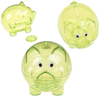 Juokingas vaikas žaislas 5 Spalva Pizies Piggy Bank Skaidraus Plastiko Pinigų Taupymo Dėžutė Atveju Monetų Animacinių filmų Kiaulių Formos