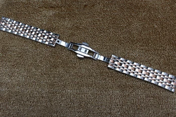 Poliruoti nauja grupė, Nerūdijančio plieno Juoda su rosegold Watchband Metalo Laikrodžiai dirželis apyrankę kaip 14mm 16mm 18mm 20mm 22mm 23 mm 24mm